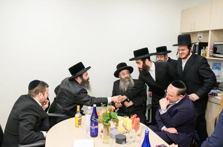Rabbonim and community leaders touring the new program