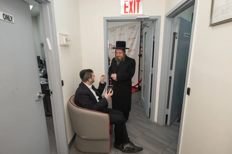 A conversation inside the Williamsburg program space.