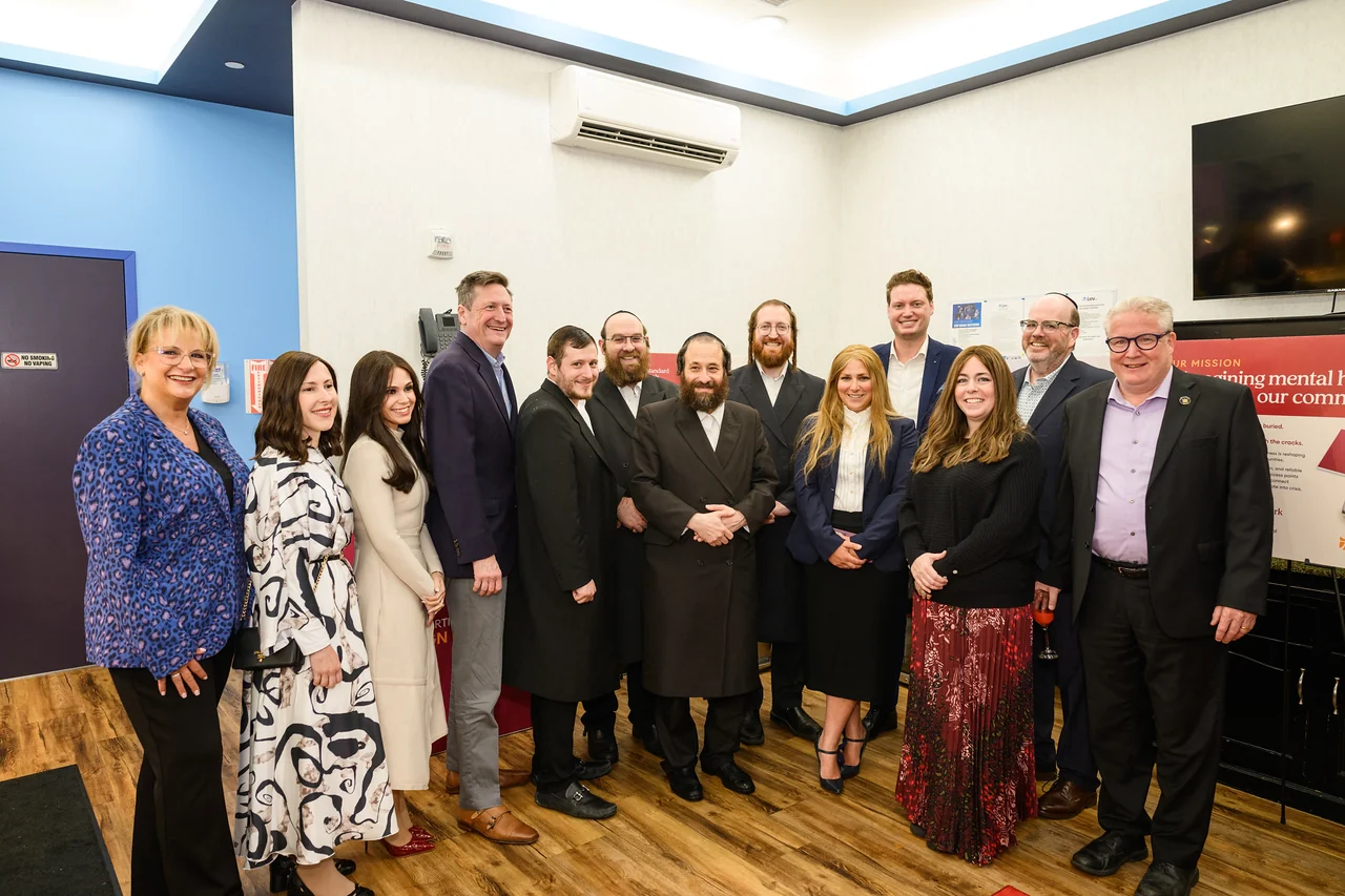 Guests gather inside Lev Health Center for the Monsey opening.